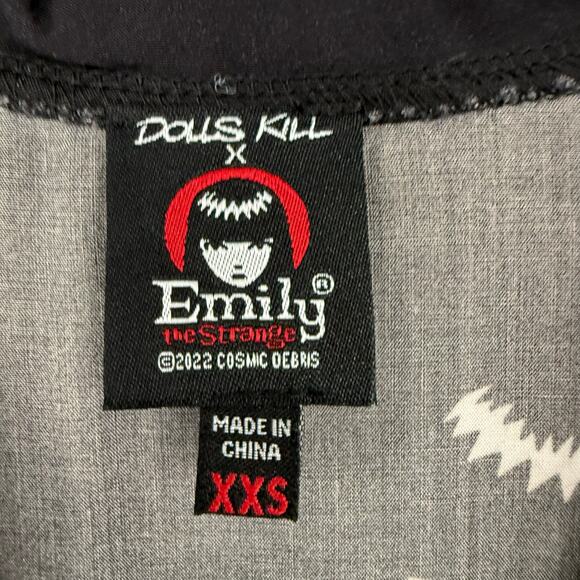 Dolls Kill X Emily The Strange Death Becomes You Shirt Dress Womens Sz XXS Black - Picture 7 of 9
